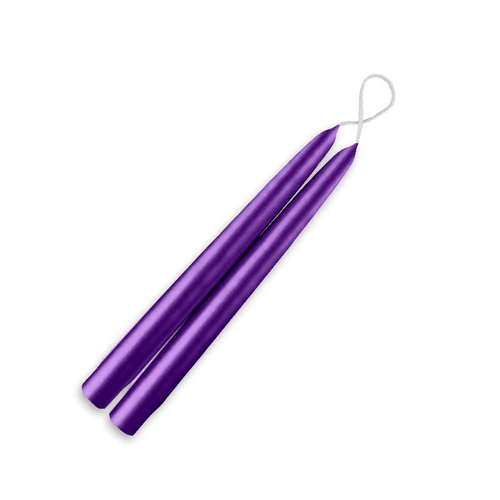 9 inch taper candle pair Metallic Amethyst