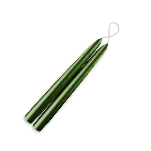 9 inch taper candle pair Metallic Emerald