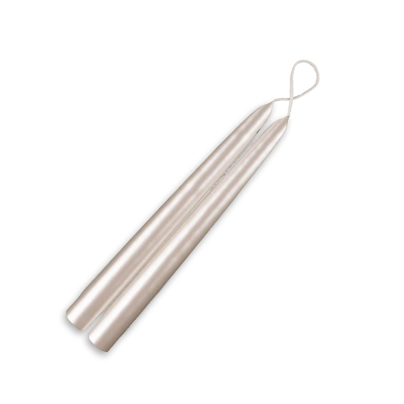 Taper Candles 9" - 12/box Metallic Pearl