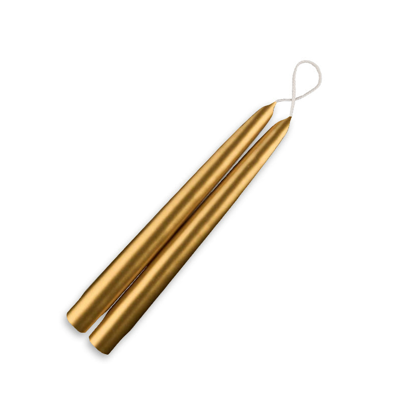 Taper Candles 9" - 12/box Metallic Roman Bronze 