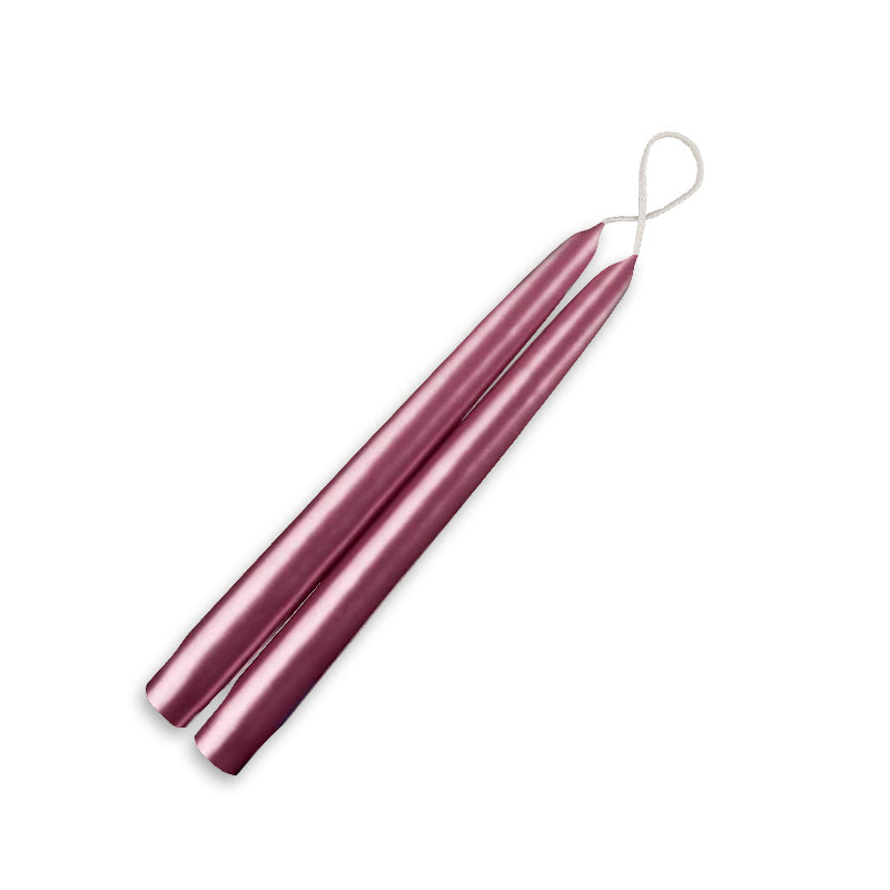 Taper Candles 9" - 12/box Metallic Rose Gold