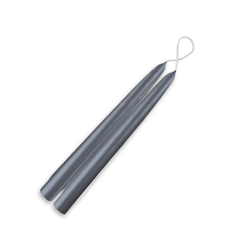 Taper Candles 9" - 12/box Metallic Zinc