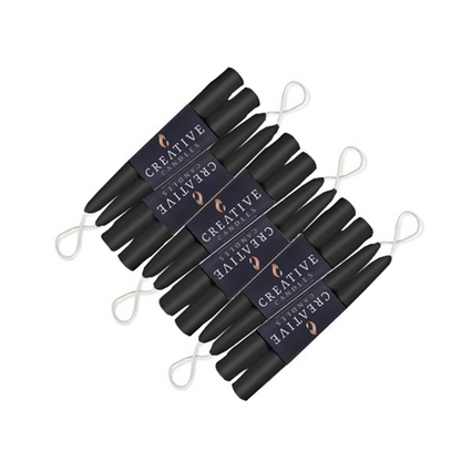 6 inch black taper candles - 12 pack