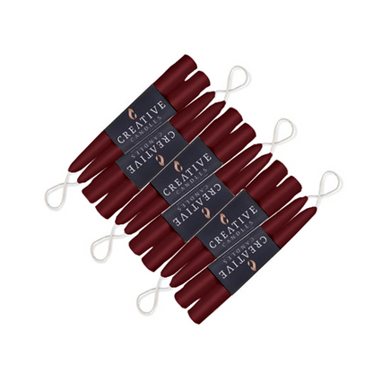 french bordeaux red taper candles - 12 pack