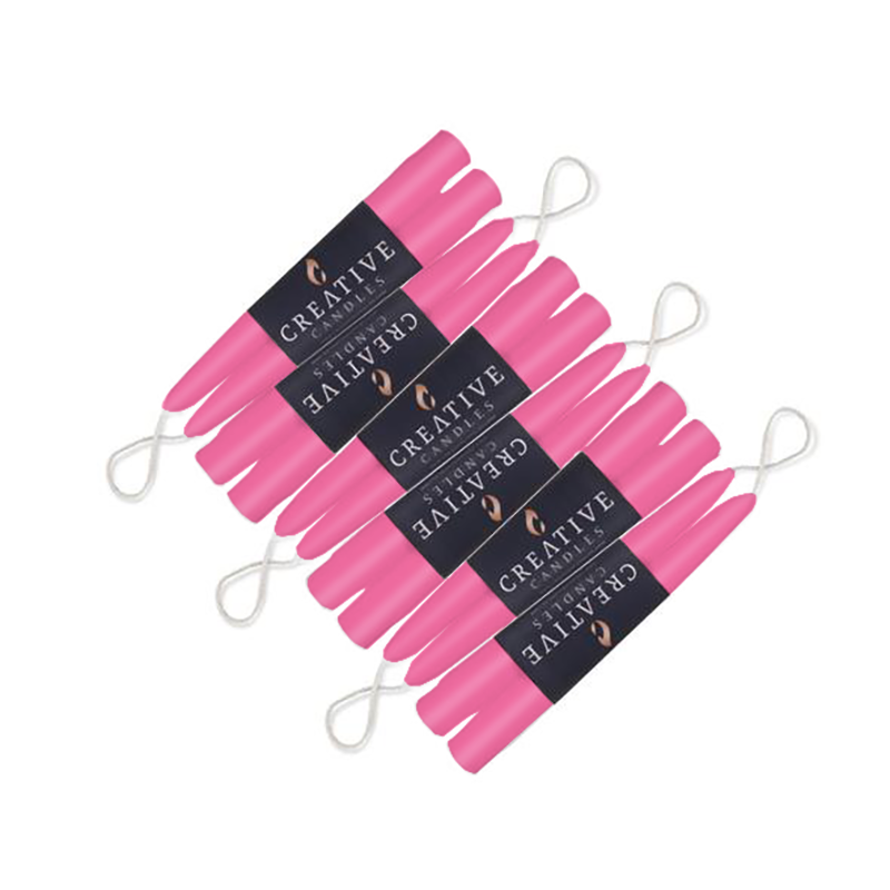 hot pink taper candles - 12 pack