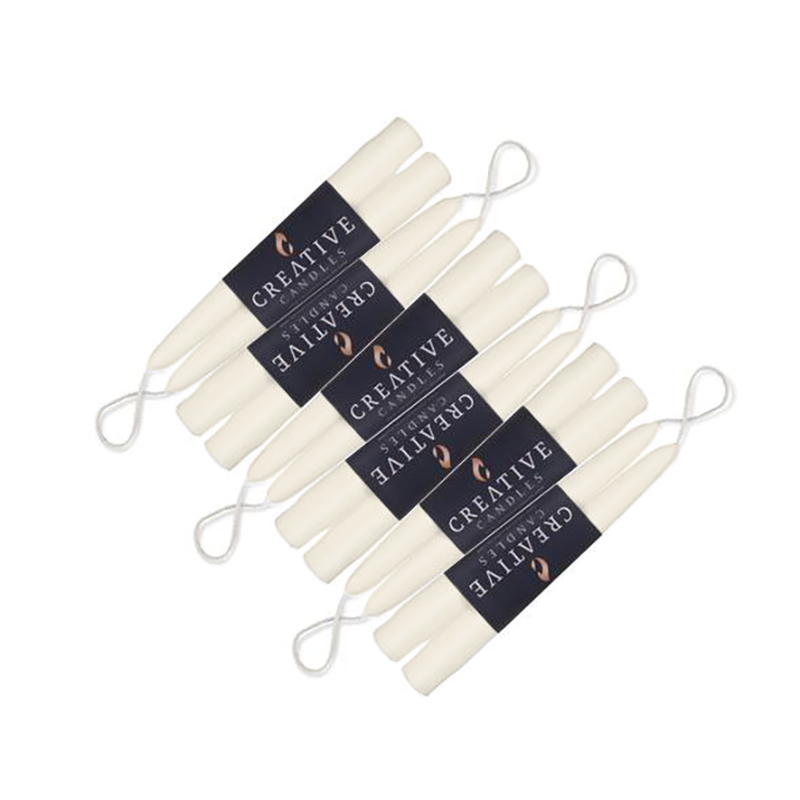 Ivory Taper Candles - 6 inch - 12 pack
