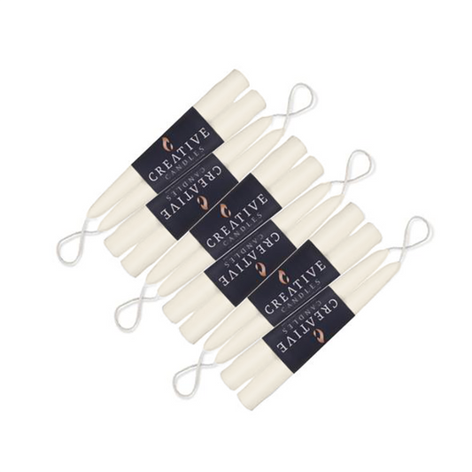 Dripless Ivory Taper Candles - 9 Inch (Pack of 12) 