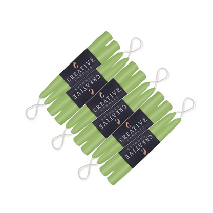 lime green taper candles - 12 pack