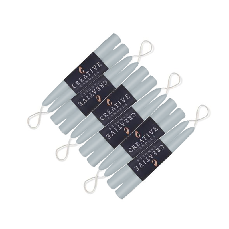 misty morning blue taper candles - 12 pack