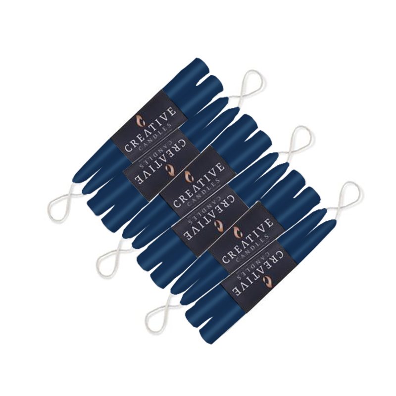 navy blue taper candles - 12 pack