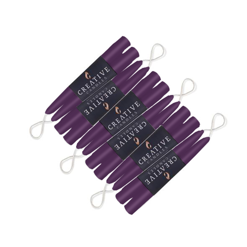 purple taper candles - 12 pack