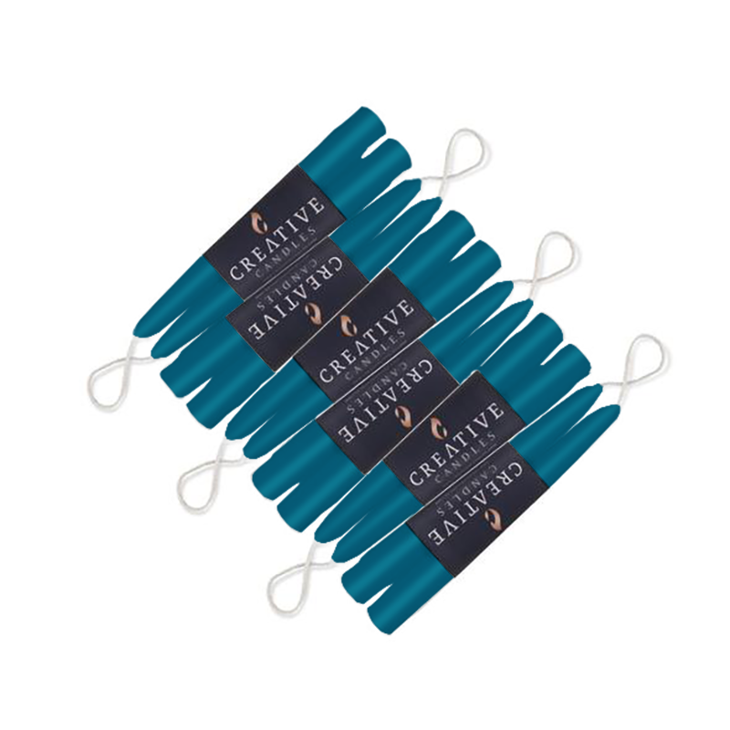 seaside blue taper candles - 12 pack