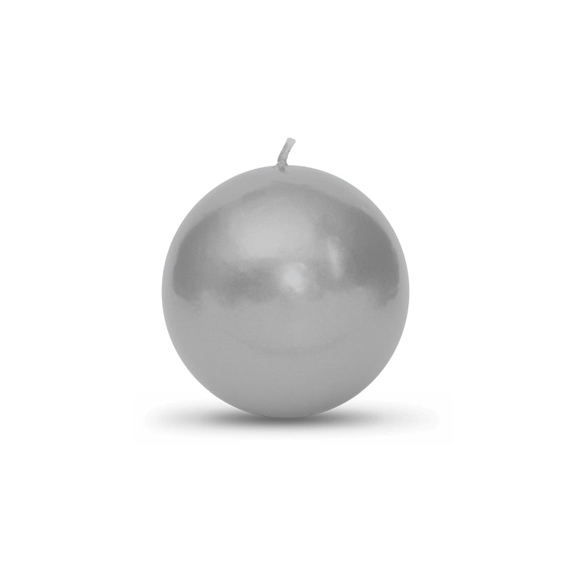 Metallic Ball Candles - Medium 2 3/8" Silver