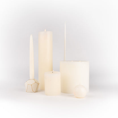 Taper Candles 9" - 1 pair paired with pillar candles