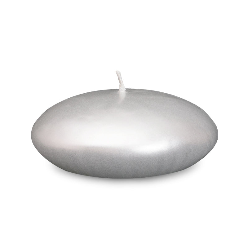 Metallic Floating Candles - Medium 3" Silver