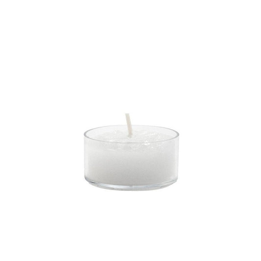 Tealight Candles Flat White in Clear Cup 125/box