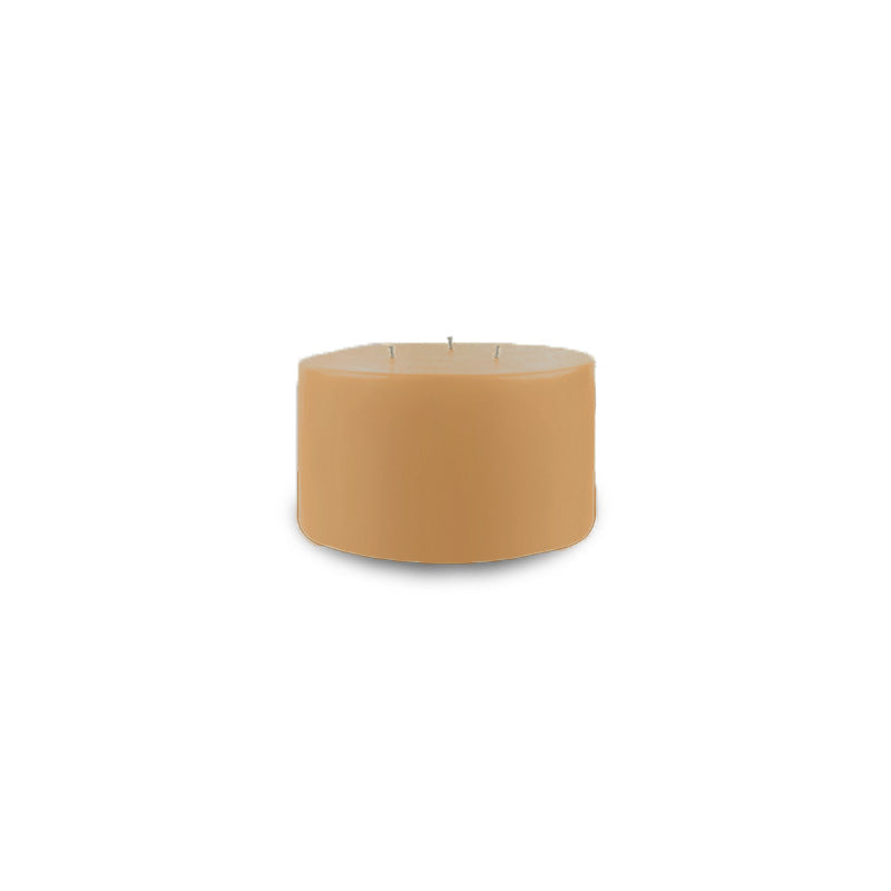Contemporary 3-Wick Pillar Candle 6" x 3" Cafe Au Lait