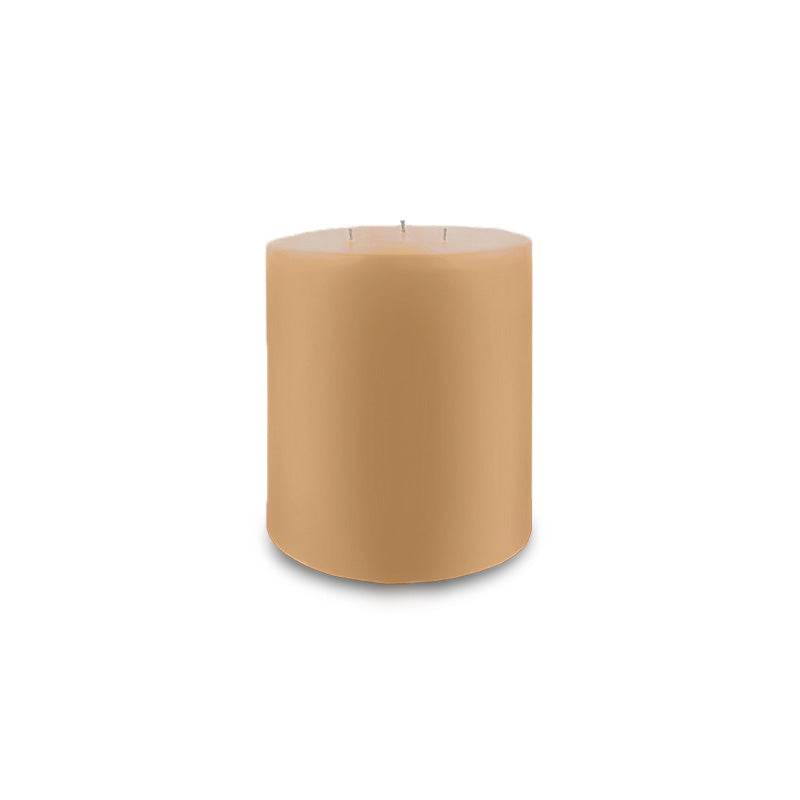Contemporary 3-Wick Pillar Candle 6" x 6" Cafe Au Lait