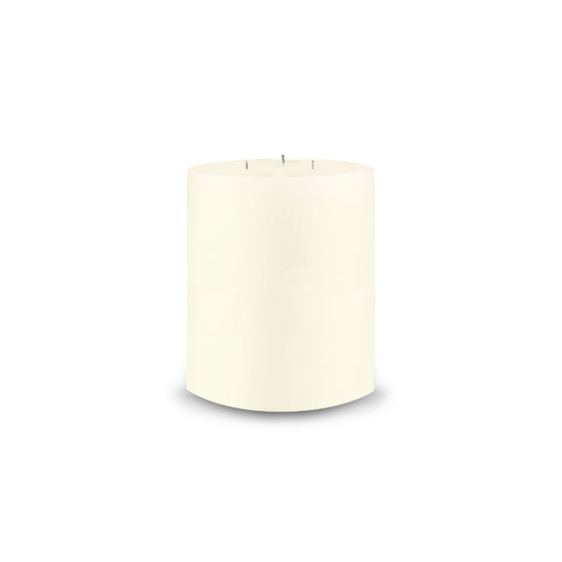 Contemporary 3-Wick Pillar Candle 6" x 6" Ivory