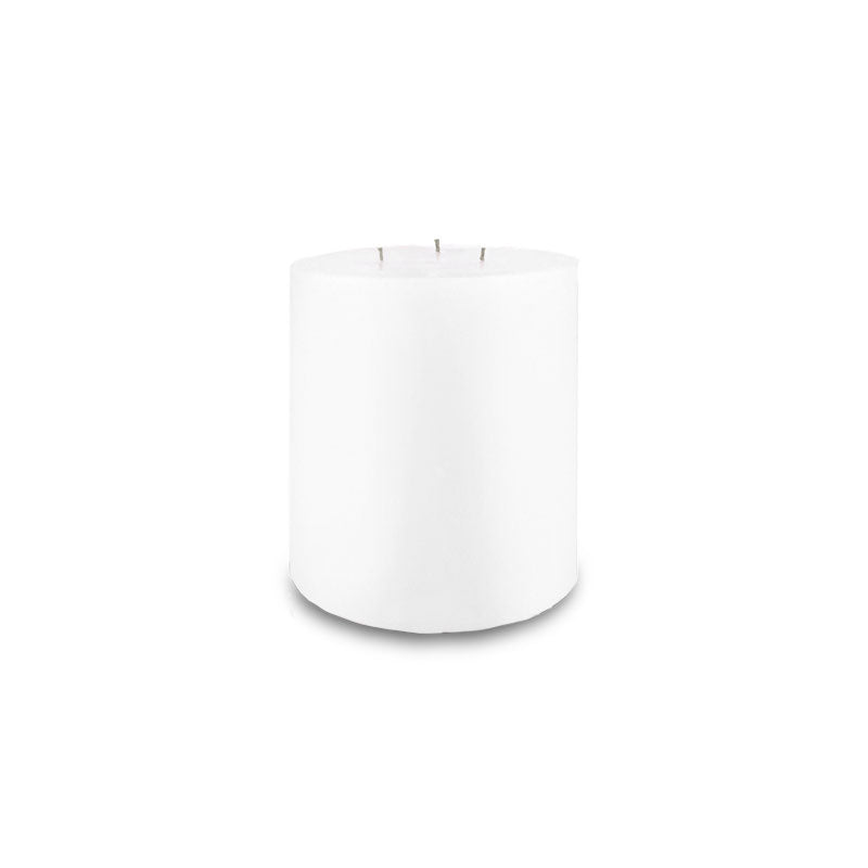Contemporary 3-Wick Pillar Candle 6" x 6" White