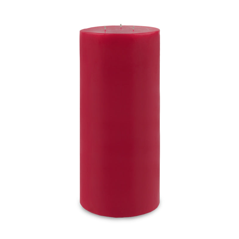 Contemporary 3-Wick Pillar Candle 6" x 12" Red