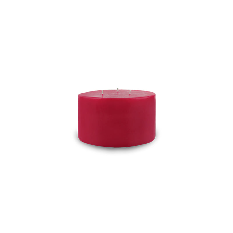 Contemporary 3-Wick Pillar Candle 6" x 3" Red