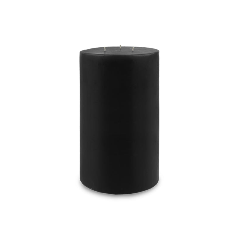 Contemporary 3-Wick Pillar Candle 6" x 9" Black