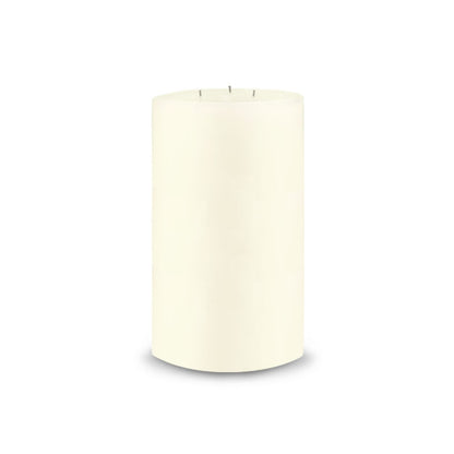 Contemporary 3-Wick Pillar Candle 6" x 9" Ivory