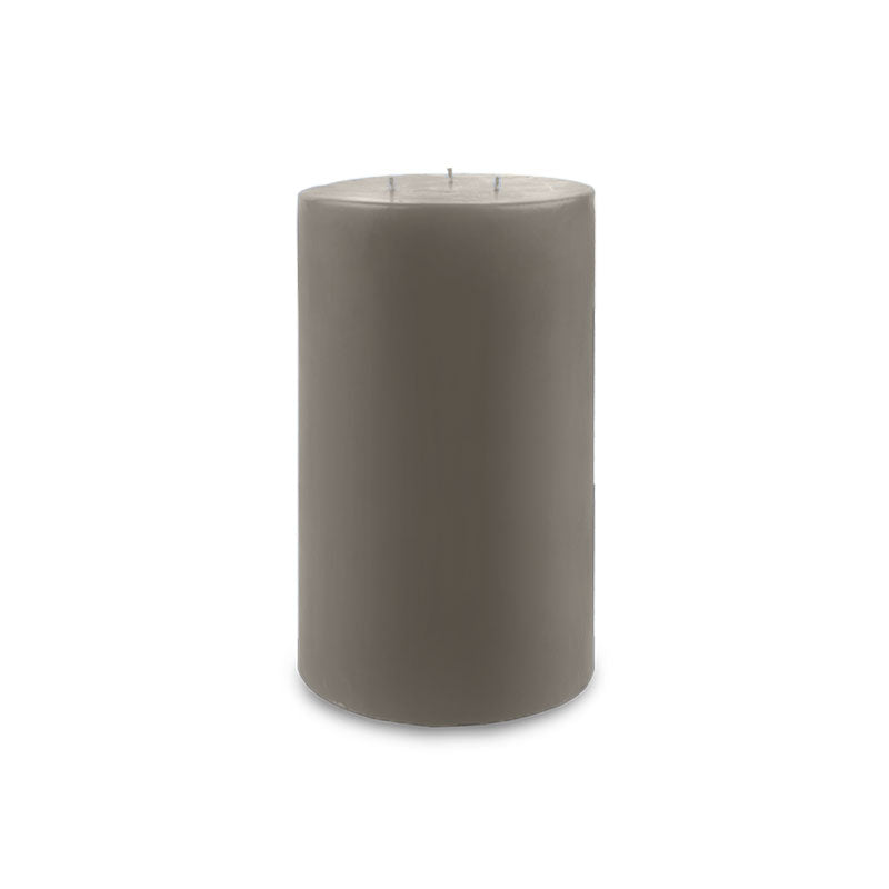 Contemporary 3-Wick Pillar Candle 6" x 9" Paris Gray