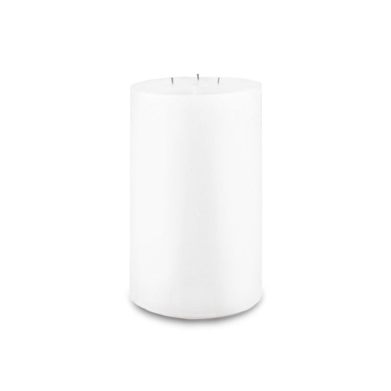 Contemporary 3-Wick Pillar Candle 6" x 9" White