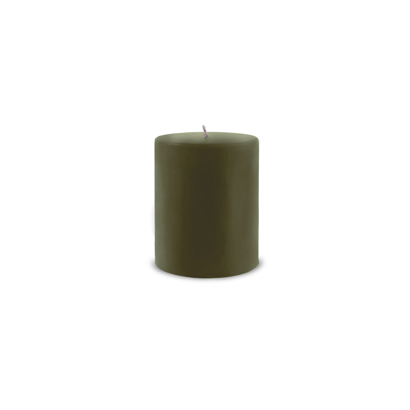 Classic Pillar Candle 3" x 4" - Moss Green