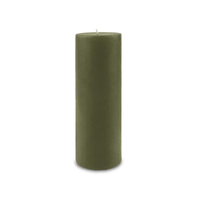 3" x 9" Classic Pillar Candle - moss green