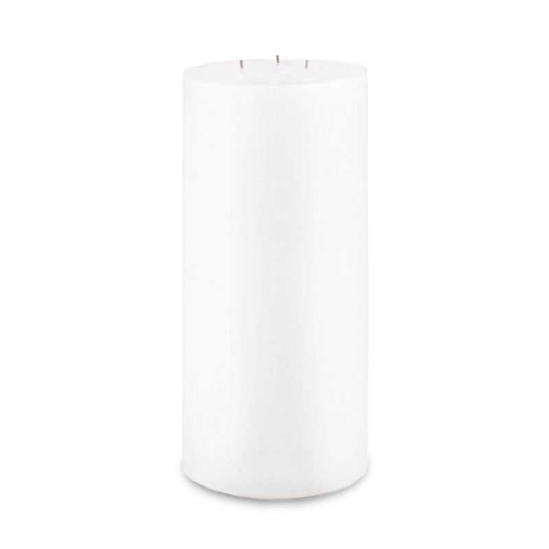 Contemporary 3-Wick Pillar Candle 6" x 12" White