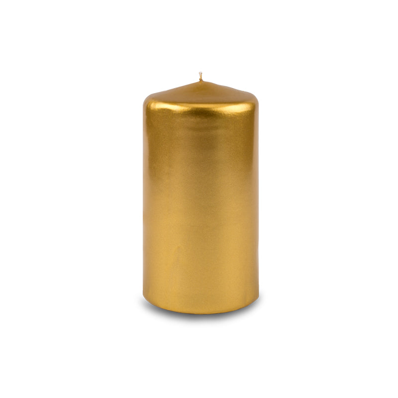 Metallic Pillar Candle 3" x 6" Gold