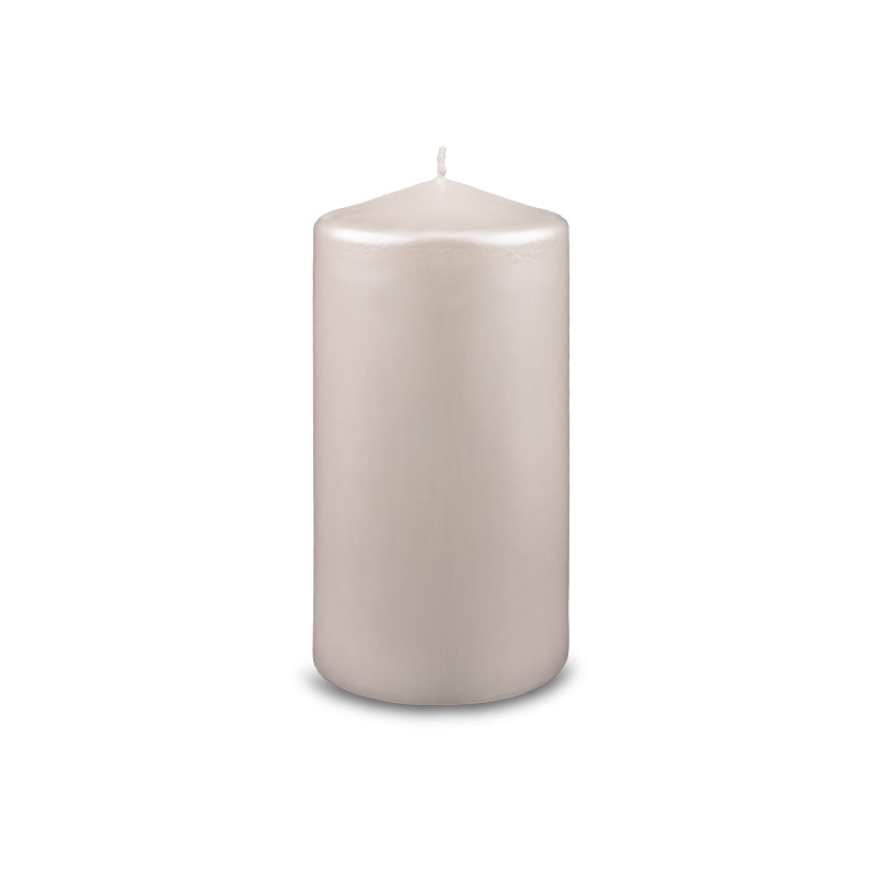 Metallic Pillar Candle 3" x 6" Pearl