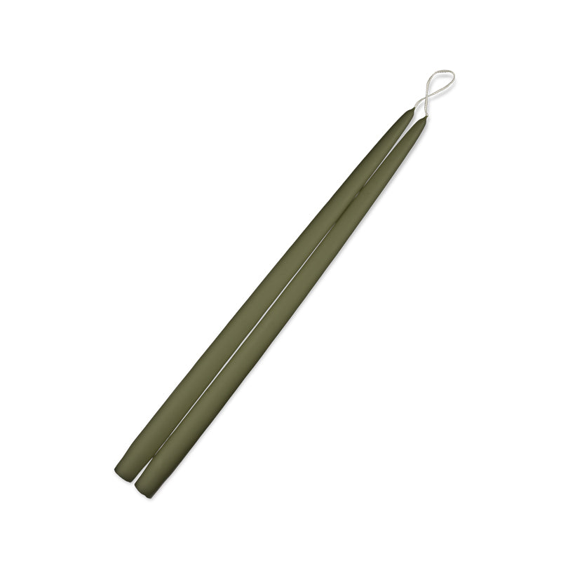 Moss Green 15" Taper Candle 1 Pair
