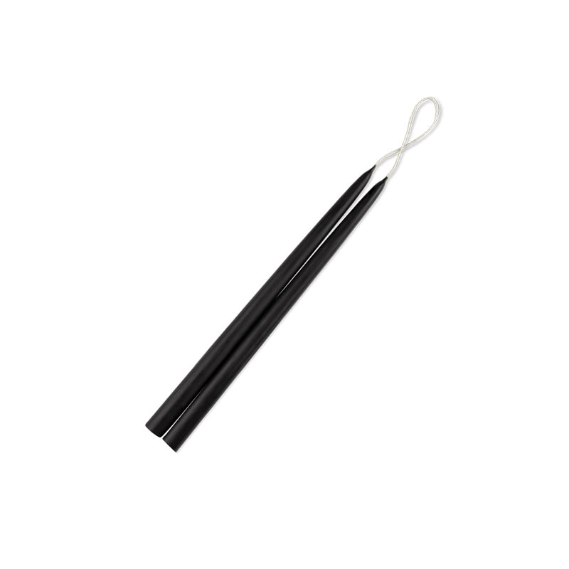 Taper Candles 6" Thin - 24 candles - Black