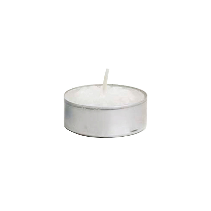 Tealight Candle - White in Metal Cup - 10/box